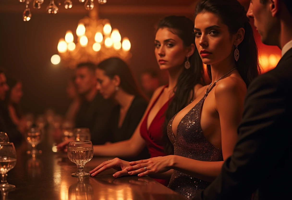 Secret Place lounge scene Лаунж Secret Place — девушки и гости за столиком